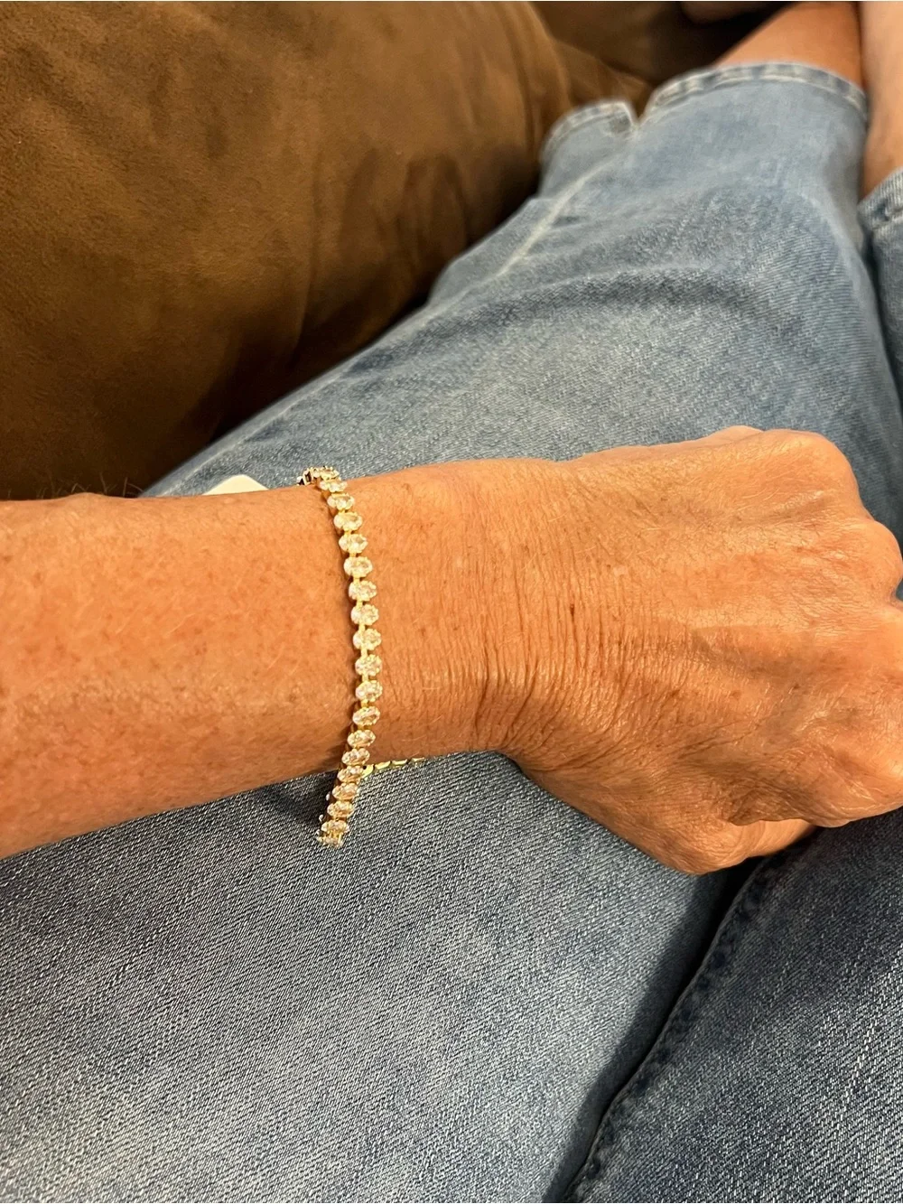 Gold-Tone Cubic Zirconia Tennis Bracelet
